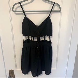 Black Cut Out Mini Romper